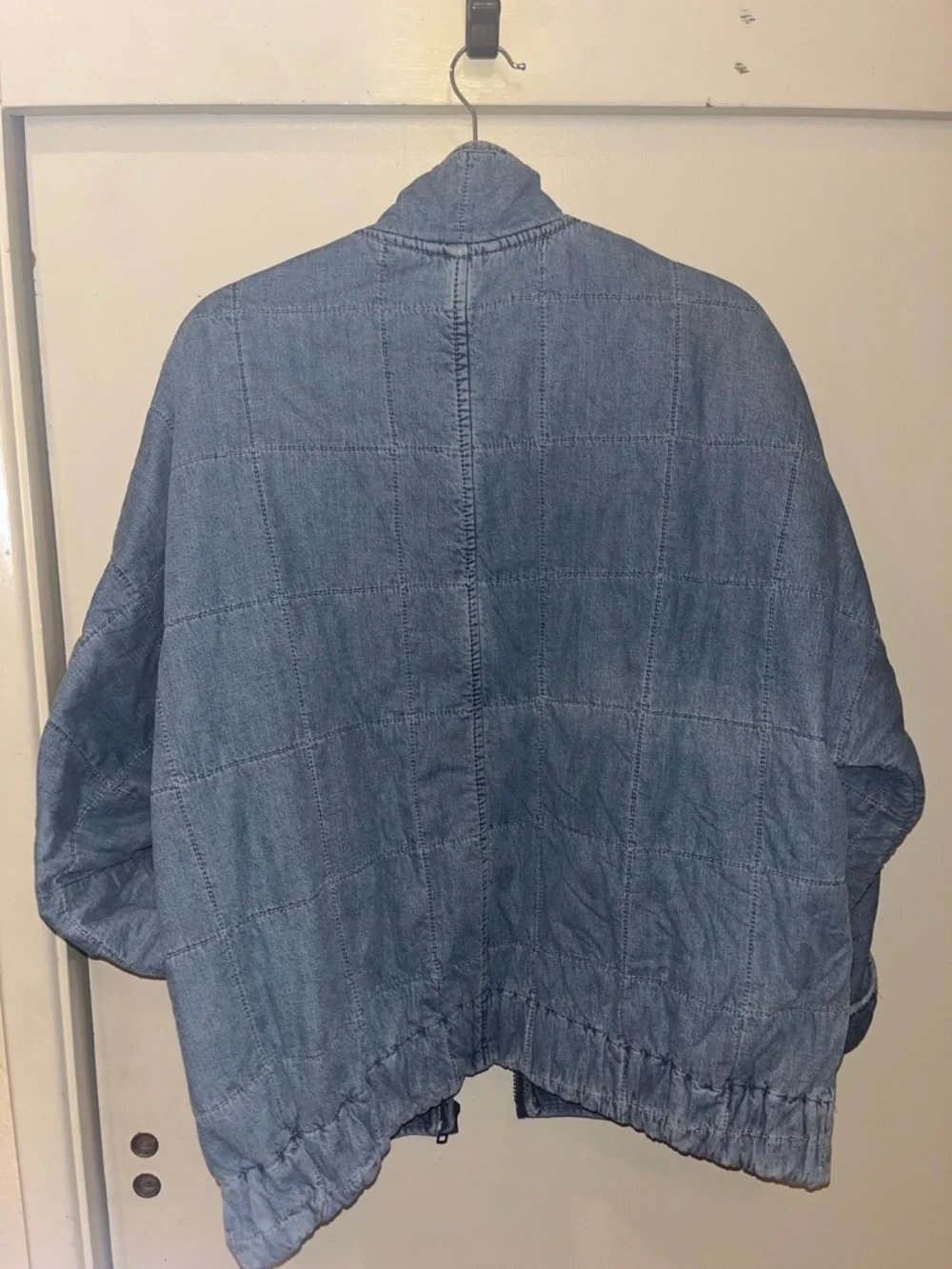 Free People Dolman Quilted Medium Wash Denim Jacket Size Small - Picture 10 of 16